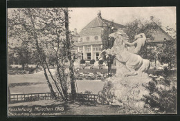 AK München, Ausstellung 1908, Blick Auf Das Hauptrestaurant  - Exposiciones