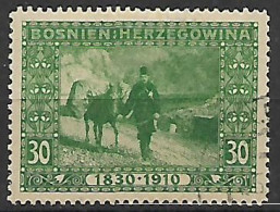 BOSNIA EZERGOVINA  1910  80° GENETLIACO DELL'IMPERATORE D'AUSTRIA UNIF. 53  USATO VF - Bosnie-Herzegovine