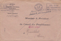 1943-Lettre F.M De PARIS 8°(Ministère Production Industrielle)pour GRAULHET-81,cachet Du 16-12-1943--Bon De Solidarité - 1921-1960: Moderne