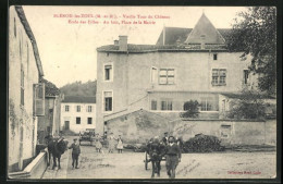 CPA Blénod-les-Toul, Vieille Tour Du Château, Ecole Des Filles, Au Loin, Place De La Mairie  - Toul