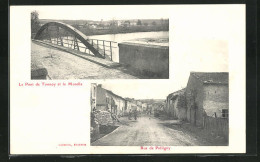 CPA Tonnoy, Le Pont Et La Moselle, Rue De Pulligny  - Autres & Non Classés