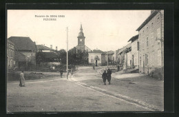 CPA Pexonne, Vue De La Rue Im Zentrum Avec L'Église  - Autres & Non Classés