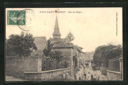 CPA Pont-Saint-Vincent, Rue De L`Église, L'Églisenstrasse  - Autres & Non Classés