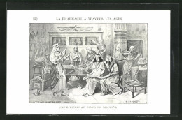 Künstler-AK La Pharmacie A Travers Les Ages: Une Officine Au Temps De Rhamses  - Salute