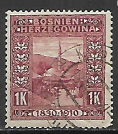 BOSNIA EZERGOVINA POSTA MILITARE 1910 GENETLIACO IMPERATORE D'AUSTRIA UNIF. 58 USATO - Bosnië En Herzegovina