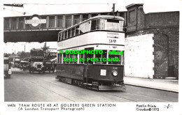 R523638 Tram Route 40. At Golders Green Station. Pamlin Prints. A London Transpo - Andere & Zonder Classificatie