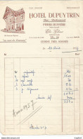 F14 / Old Invoice / Facture Ancienne Hôtel 1957 DUPUTREN Limousin PIERRE BUFFIERE - Ambachten