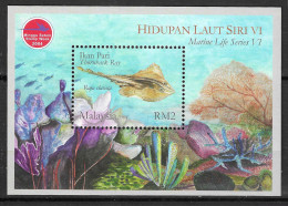 Malaysia 2004 MiNr. (Block 90I) MARINE LIFE # VI Fishes Thornback Ray (Raja Clavata) S\SH MNH** 3.50 € - Malasia (1964-...)