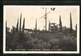 Cartolina Gardone Riviera, La Nave Puglia Nel Vittoriale  - Otros & Sin Clasificación