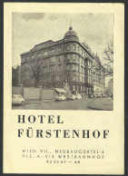 Austria - WIEN - Hotel FURSTENHOF - Brochure, Advertising Flyer - 10,5 X 15 Cm 4 Sides (see Sales Conditions)10204 - Altri & Non Classificati