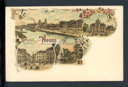 AK Neuss Um 1900 Bahnhof, Promenade, Markt (PK0123 - Otros & Sin Clasificación