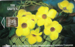 Polynesie Francaise Telecarte Phonecard PF27a Fleur Flower Monettes Numéros Rouges Gras  UT B - Polynésie Française