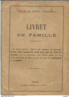 F14 Cpa / Livret De FAMILLE Ancien BREST 1892 Finistère - Historical Documents