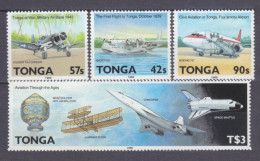 1989 Tonga 1093-1096 50 Years Of Tongo Aviation, Space Exploration 28,00 € - Oceania