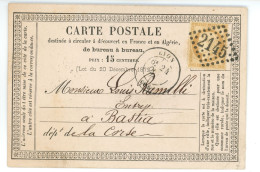 CARTE PRECURSEUR Envoyée à RAMELLI à BASTIA Corse De La Quincaillerie Bruyas Bonnand à LYON - 1849-1876: Klassieke Periode