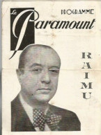 Bk / Vintage / Old French Movie Program // Programme Cinéma // RAIMU 1933 Theodor Et Cie Prejean Field - Programmes