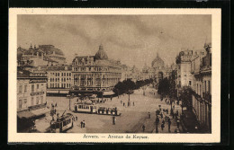 AK Anvers, Avenue De Keyser, Strassenbahn  - Tramways