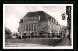 AK Schwenningen A/N., Strassenpartie Mit Rathaus  - Sonstige & Ohne Zuordnung