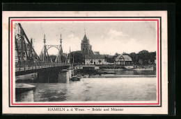 AK Hameln A. D. Weser, Brücke Und Münster  - Hameln (Pyrmont)