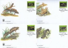 ESTONIE  2010  4 FDC WWF-LEZARDS YVERT N°626/629 - FDC