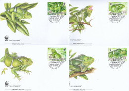 FIDJI  2010  4 FDC WWF-IGUANES YVERT N°1224/1227 - FDC