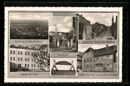 AK Friedrichsdorf / Taunus, Philipp Reis Schule, Hauptstrasse, Philipp Reis Haus, Panorama  - Taunus