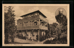 AK Klosterlausnitz, Partie Am Gasthaus Weinschänke Mit Portrait Des Besitzers Herm. Sachse  - Bad Klosterlausnitz