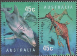 AUSTRALIA - USED 1998 90c Planet Ocean - Weedy Seadragon And Bottle Nose Dolphin Pair - Usati