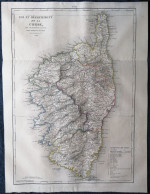 Corse : Rare Carte Grand Format Dépliante De 1827 Par  Perrot Et Aupick - Mapas Geográficas