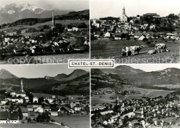 13296011 Chatel-St Denis Fliegeraufnahmen Kuehe Chatel-St Denis - Andere & Zonder Classificatie