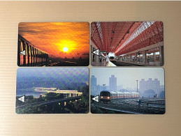 Mint Singapore SMRT TransitLink Metro Train Subway Ticket Card, SMRT Train Track & Station, Set Of 4 Mint Cards - Singapur