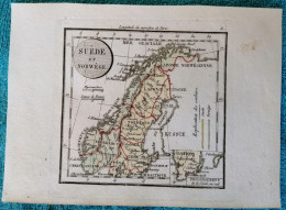 Suède Et Norvège Sweden And Norway : Five Antique Maps  19è Century - Cartes Géographiques