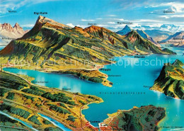 13281868 Rigi Panoramakarte Mit Vierwaldstaettersee Rigi - Andere & Zonder Classificatie