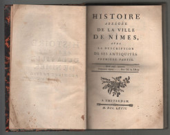 Maucomble. Histoire Abrégée De La Ville De Nîmes Avec La Description De Ses Antiquités. 1767 - Sin Clasificación