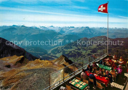 13246314 Lenzerheide GR Rothorngipfel Berggasthaus Terrasse Blick Auf Piz Scalot - Autres & Non Classés