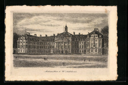 Lithographie Münster, Sicht Auf Das Schloss  - Münster