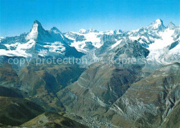 13237733 Zermatt VS Fliegeraufnahme Matterhorn Mont Blanc Dent Blanche Zermatt V - Andere & Zonder Classificatie