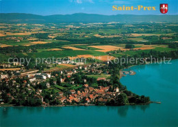 13235682 Saint Prex Avec Lac Leman Et Jura Genfersee Fliegeraufnahme  - Altri & Non Classificati