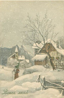 Illustrateur Vienne - Bonne Année - Paysage Pere Noel - Neige En Relief    Q 2552 - Nieuwjaar