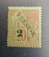 Réunion 1891 2 Sur 20c Yvert 31a* MH - Used Stamps