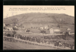 CPA Allegre, Le Retour De La Procession Du Jour De La Toussaint, Vue Generale De La Gare  - Autres & Non Classés