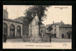 CPA Ste-Florine, La Place Et Le Monument  - Autres & Non Classés