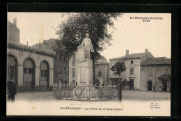 CPA Ste-Florine, La Place Et Le Monument  - Andere & Zonder Classificatie