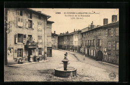 CPA St-Didier-la-Séauve, La Place De La Fontaine  - Autres & Non Classés