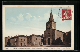 CPA Saint Bonnet-le-Froid, Place De L`Eglise  - Andere & Zonder Classificatie