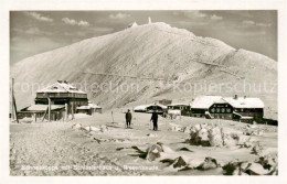 73818807 Schneekoppe Snezka CZ Mit Schlesierhaus Und Riesenbaude  - Czech Republic