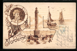 Künstler-AK Norderney, Boote Und Leuchtturm  - Norderney