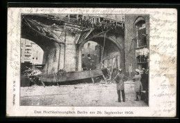 AK Berlin, Das Hochbahnunglück 1908  - Kreuzberg