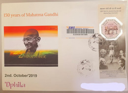 India 2019 Beautiful Designer Envelope On 150th Birth Anniversary Of Mahatma Gandhi Registered (EMS Speed Post) Post - Brieven En Documenten