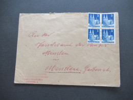 1948 Bizone Bauten Nr. 75 (4) MeF Fernbrief Hagen Westfalen Absenderstempel Klempnerei Heinrich Bahne Hagen Vorhalle - Storia Postale